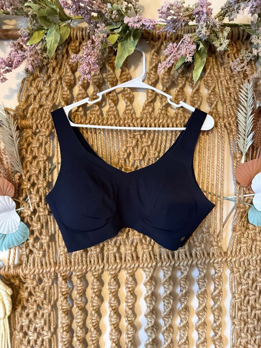 Honeylove V-Neck Wireless Bra, Black, Style #LWBR0101, Size 1X